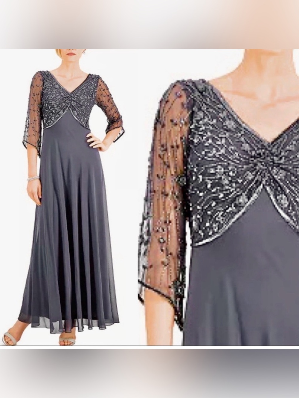 JKARA
Beaded bodice Top Gown Dress size 8 formal